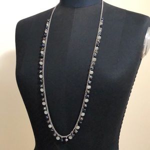 LOFT shimmer long layer necklace